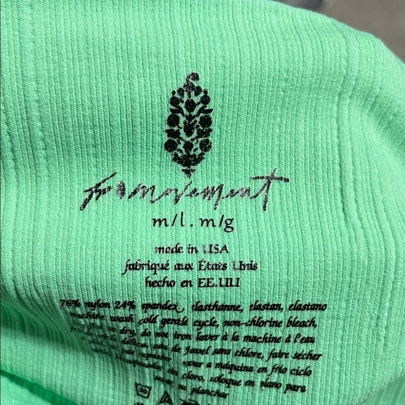 Free People Movement Good Karma Lime Green Leggings Size Medium/Large - Picture 8 of 10